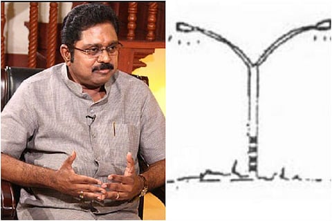 Electric pole symbol manipulated to resemble two leaves: TTV Dhinakaran files EC complaint