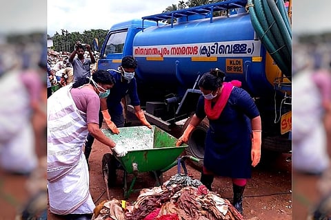 Post floods, Thiruvananthapuram Corporation sends team to Nilambur for clean-up drive