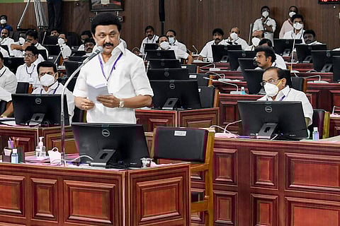 Representative image of CM MK Stalin in Tamil Nadu assembly