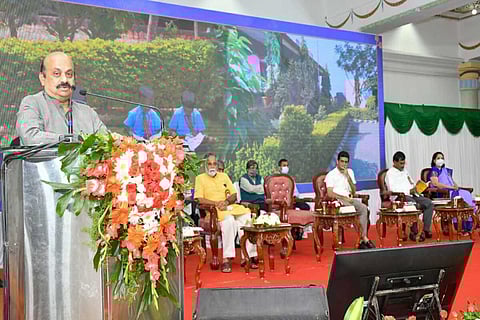 CM Basavaraj Bommai speaking at Teachers Day function