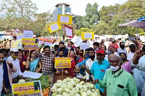 The Teacher's Protest at Maurya Circle