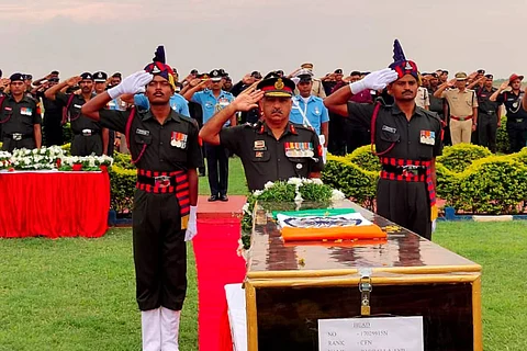 Last respects being paid to Martyr Anil