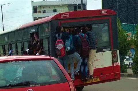 Dangerous journeys on footboard: How students are facing the brunt of TSRTC strike
