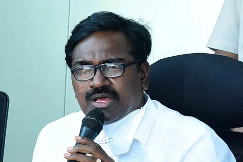 Puvvada Ajay during a meeting with officials