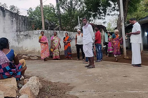 Villagers of Gudatipally who are seeking fair compensation for land acquisition