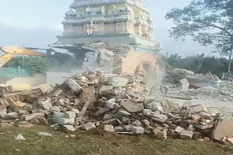 Temple being demolished in Nanjangud