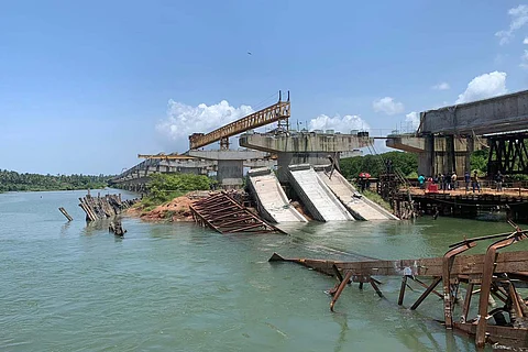 Under construction bridge that collapsed in Thalassery