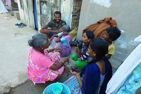 The Blue Club conducting a workshop