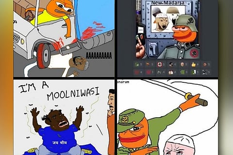 A collage of screenshots from trad social media accounts