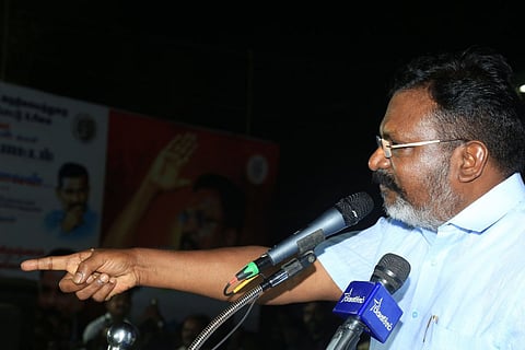Thirumavalavan leads protest for equal worship rights in TN temples