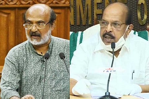 Kerala Minister Dr Thomas Isaac and G Sudhakaran