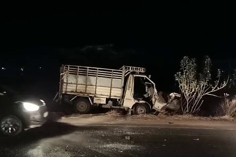 Minivan collides with truck near Tirupati, four killed and eight injured