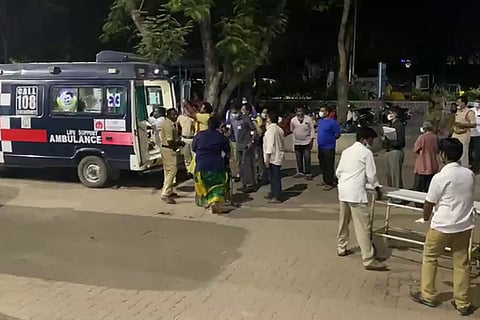 Tirupati bus accident victims being moved to hospital