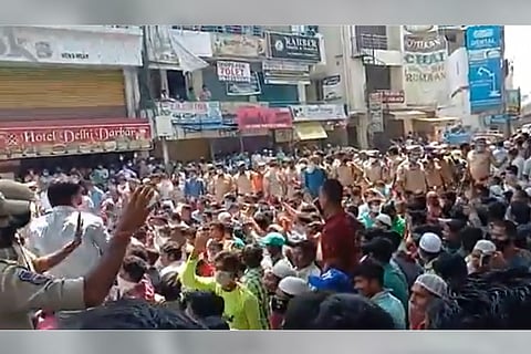 Migrant workers protest in Hyderabad demanding to be sent home