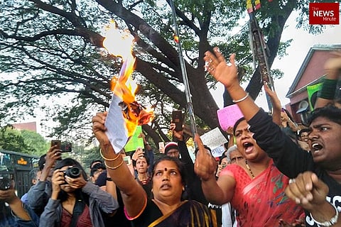 Trans persons at a protest in Bengaluru.