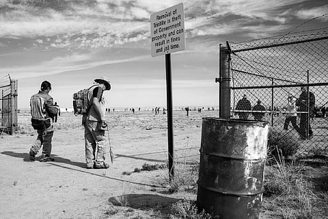 Visitors at the Trinity Site National Monument in Socorro