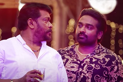 Parthiban and Vijay Sethupathi in the Tamil film Tughlaq Durbar