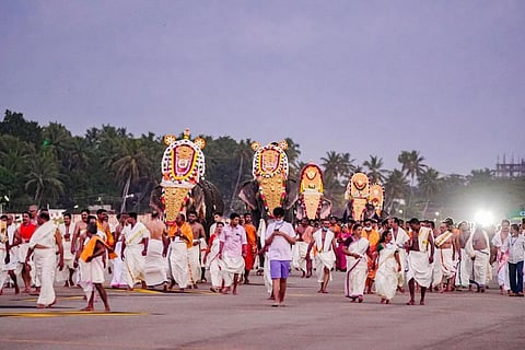 Aaratu procession passing through Thiruvananthapuram airport