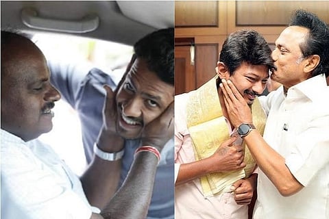 Grandson rise in DMK and JD(S): Udhayanidhi and Nikhil Kumaraswamy elevated on same day