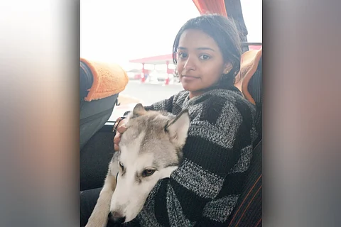 Arya with her dog Saira: Indian students in war-torn Ukraine refuse to abandon pets