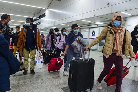 People returning from Ukraine at the Delhi airport: Spicejet, AI Express, IndiGo operate special flights for evacuation amidst Ukraine crisis