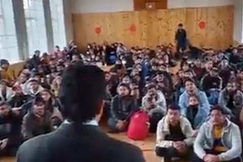 Indian students in Embassy of India in Ukraine
