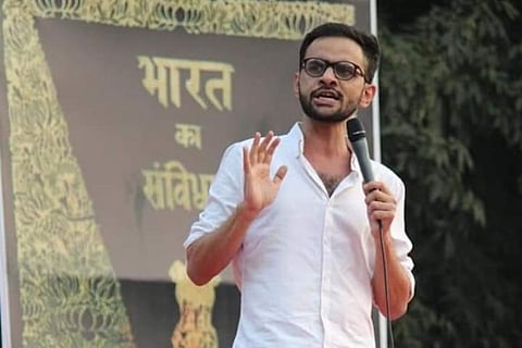 Umar Khalid giving a speech