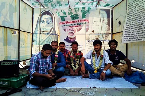 UoH students' union result: Tribal students 'reopen' Velivada, sit on relay hunger strike 