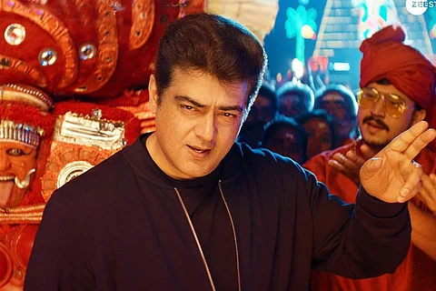 Valimai poster featuring Ajith Kumar