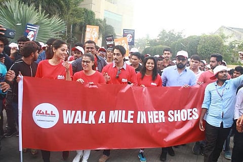 Actor Varalaxmi Sarathkumar flags off walk to create awareness on domestic violence