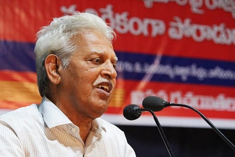 Varavara Rao addressing a gathering