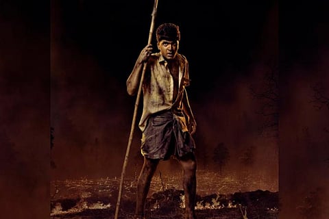 Silambarasan in the first look poster of Vendhu Thanindhathu Kaadu