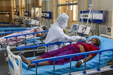 Representative image of patients in ventilator support