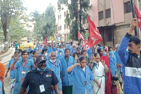 Victoria hospital workers protesting