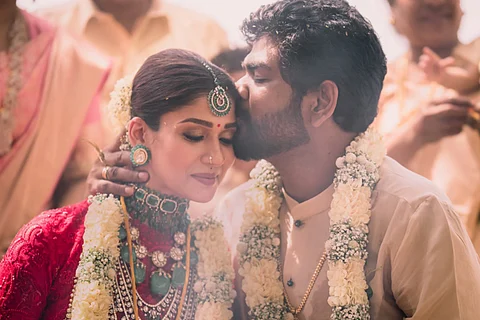 Actor Nayanthara and director Vignesh Shivan's photo from wedding