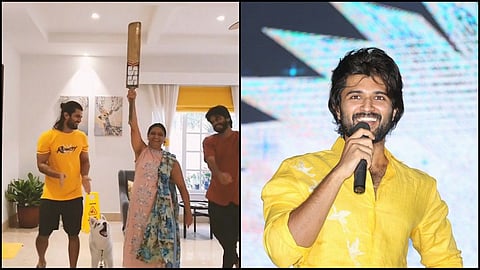 Vijay Devarakonda and his brother celebrating his mothers' birthday