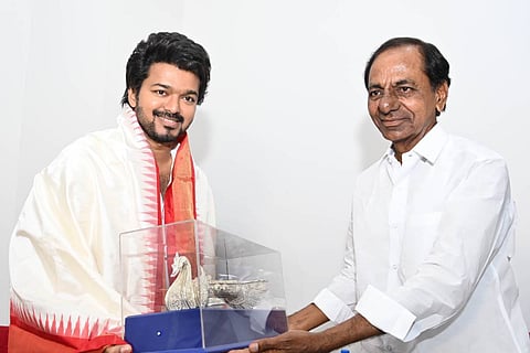 Actor Vijay and Telangana CM KCR