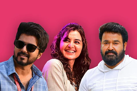 Vijay, Manju Warrier and Mohan Lal