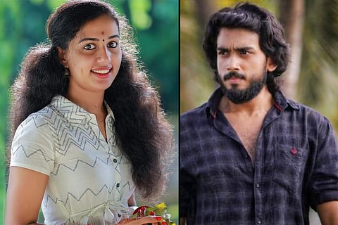 Vismaya on the left and actor Kalidas Jayaram on the right