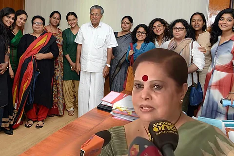 Justice Hema and WCC members with CM Pinarayi