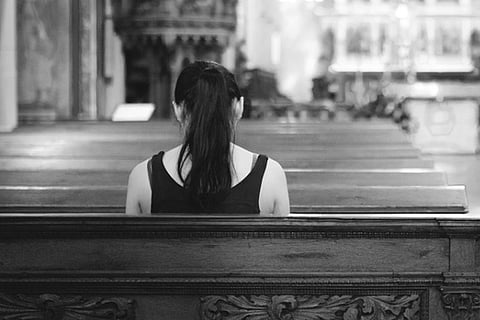 Woman in church