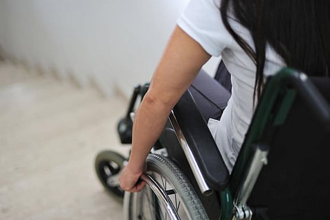 Woman in a wheelchair