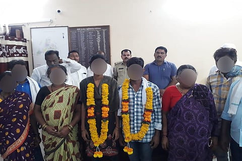 The rescued women getting married in the presence of district officials