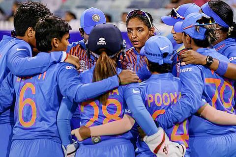India women's national cricket team celebrate after victory