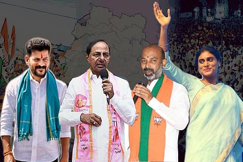 A collage of Telangana's political leaders