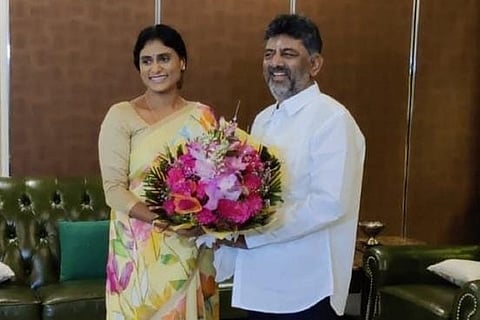 YSR Telangana Party chief Sharmila meets Karnataka Deputy CM DK Shivakumar