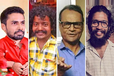 Actors Guinness Pakru, Arumughan Alappuzha, Liliput and Jaffer Sadiq