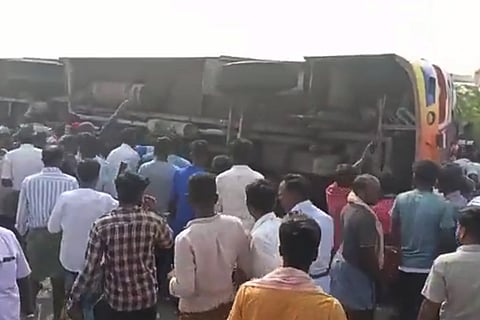 Karnataka: Bus overturns leaving 8 dead, many others critically injured