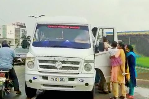 Screengrab from video of Pollachi sexual assault case accused meeting kin