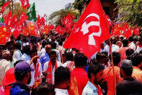Communist party flags